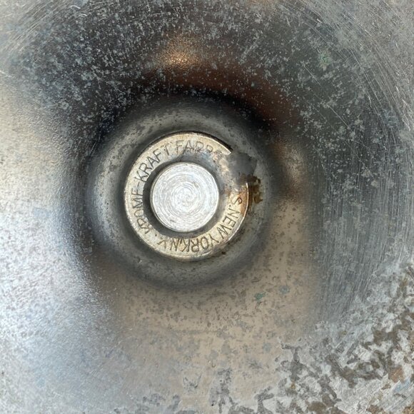 Farberware Krome Kraft Art Deco Pedestal Candy Dish Scalloped Chrome Plated Vtg - Picture 4 of 12